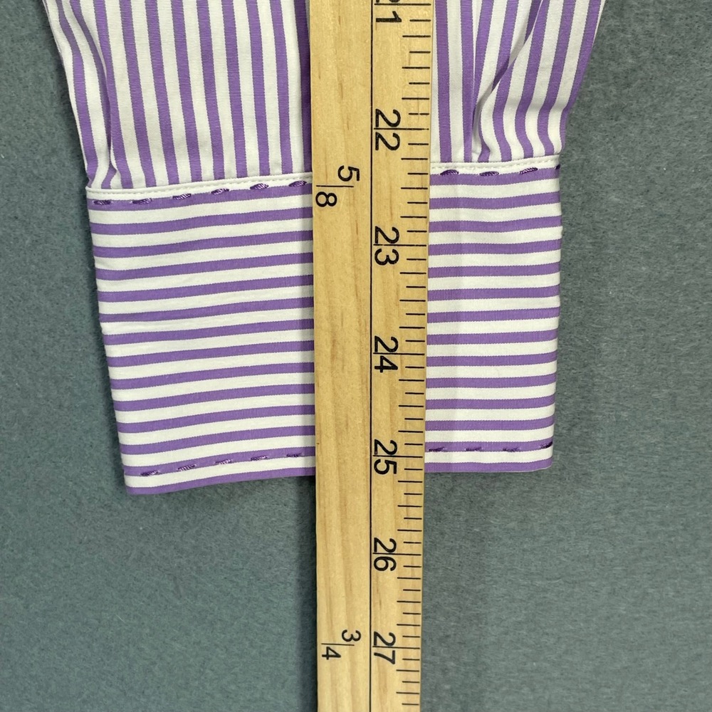 Faconnable Purple Striped Button Down Long Sleeve Shirt Women XL - Picture 6 of 6